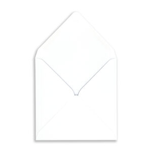 155mm SQ White Envelopes (120gsm) Open Flap