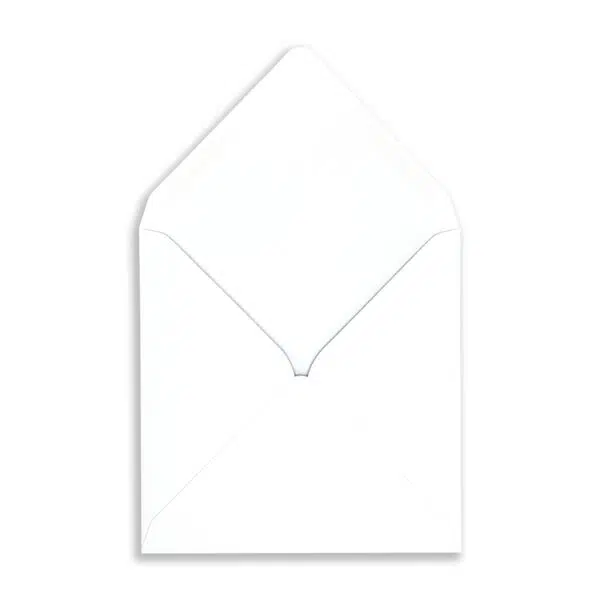 155mm SQ White Envelopes (120gsm) Open Flap