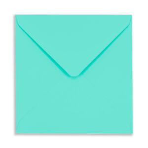 155mm Square Aqua Envelopes