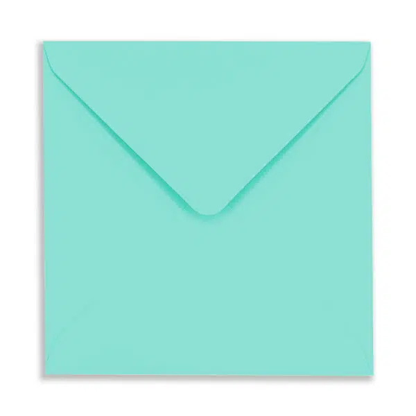 Auqa_Square_Envelope_Flap 155mm Square Aqua Envelopes