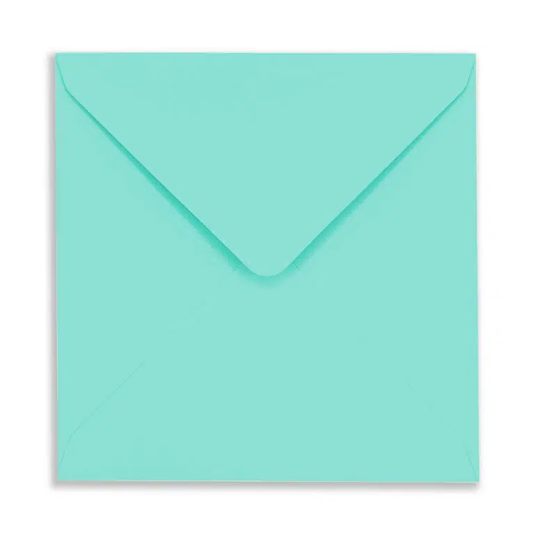 155mm Square Aqua Envelopes