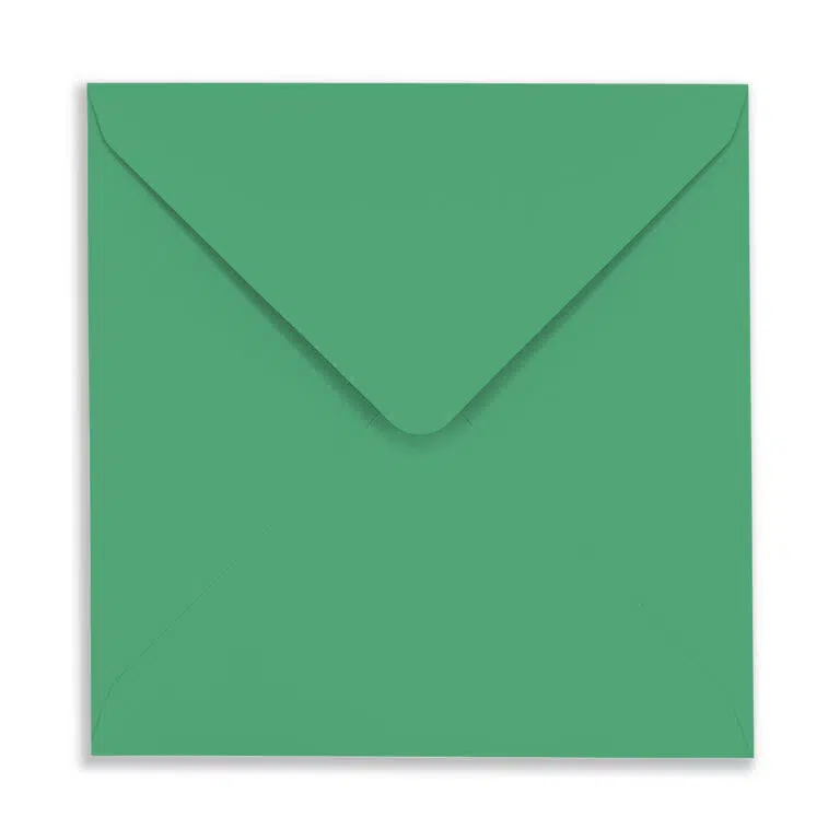 155mm Square Christmas Green Envelopes