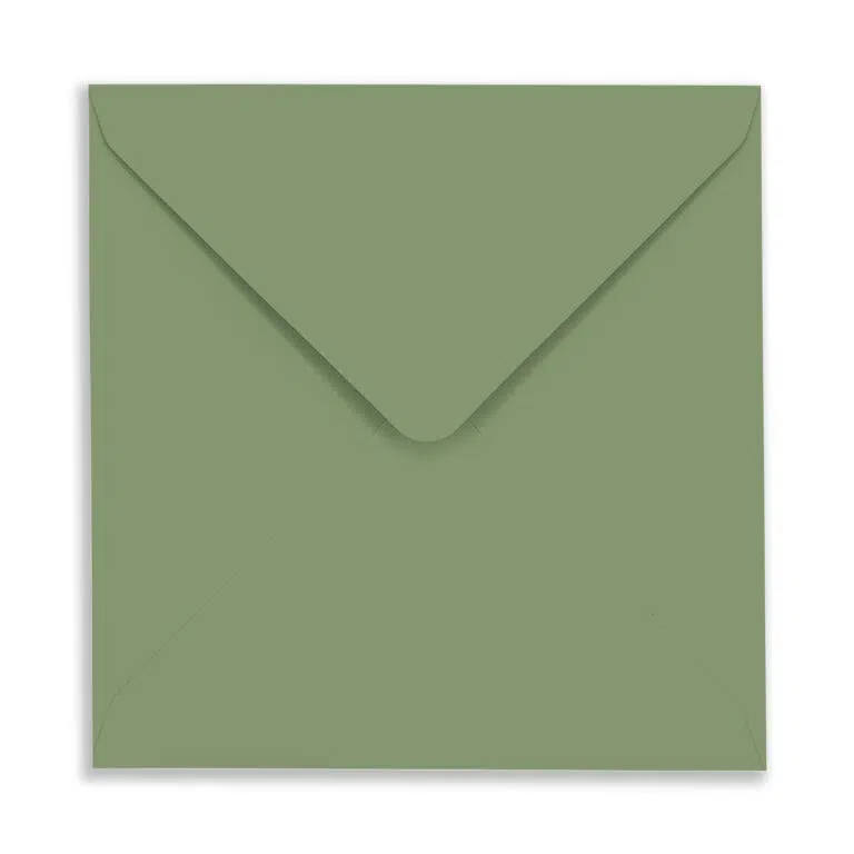 155mm Square Olive Envelopes