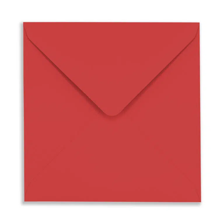 155mm Square Poppy Red Envelopes
