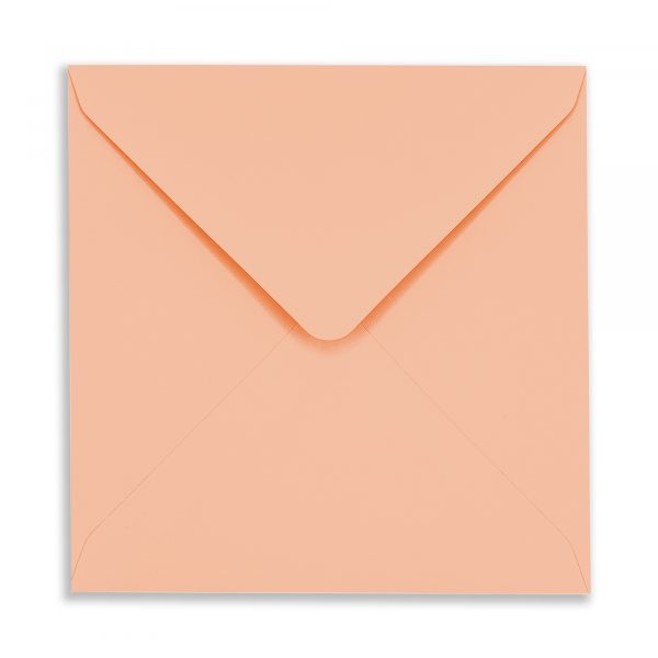 164mm Square Peach Rose Envelopes
