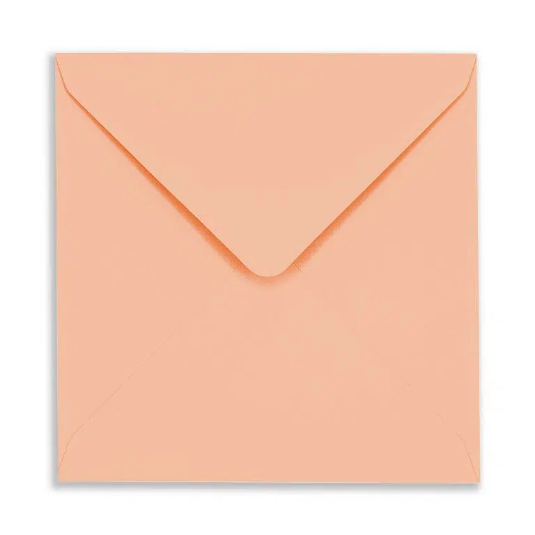 164mm Square Peach Rose Envelopes