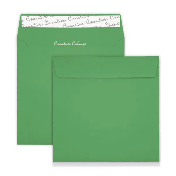 Avacado Green Square Peel and Seal Wallet Envelopes 120gsm 160mm Square Avocado Green Peel & Seal Wallet Envelopes