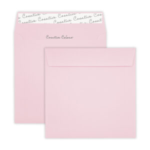 160mm Square Baby Pink Red Peel & Seal Wallet Envelopes