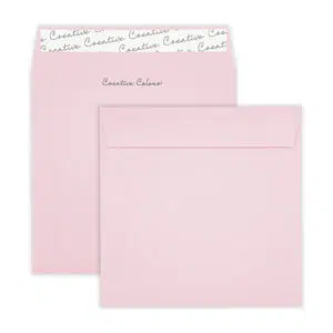160mm Square Baby Pink Red Peel & Seal Wallet Envelopes