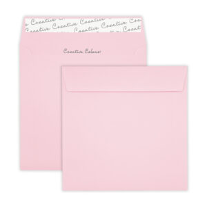 160mm Square Baby Pink Peel & Seal Wallet Envelopes (120gsm) 6 160mm Square Baby Pink Red Peel & Seal Wallet Envelopes