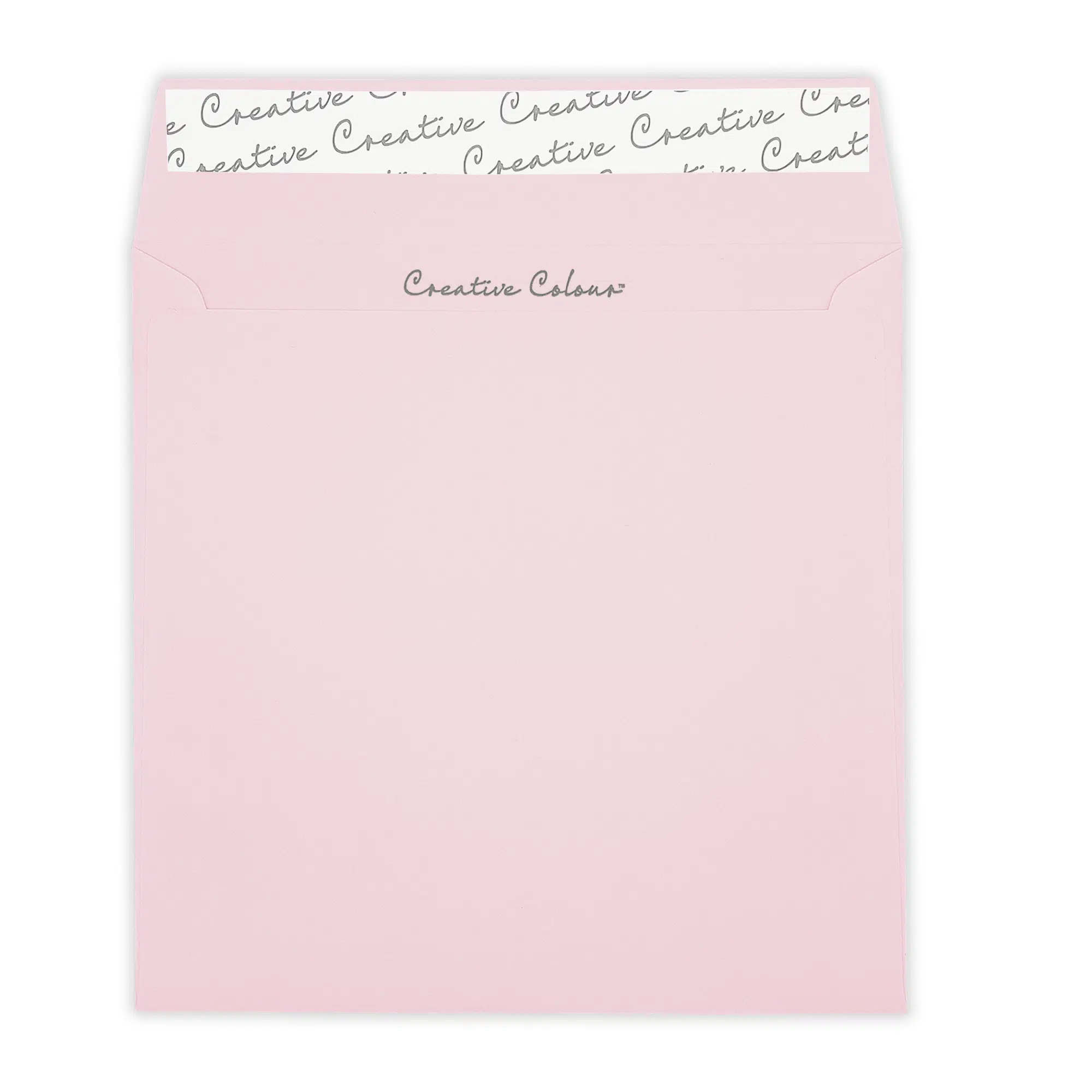 160mm Square Baby Pink Peel & Seal Wallet Envelopes (120gsm) 2 Baby Pink Square Peel and Seal Wallet Envelopes 120gsm Flap Open