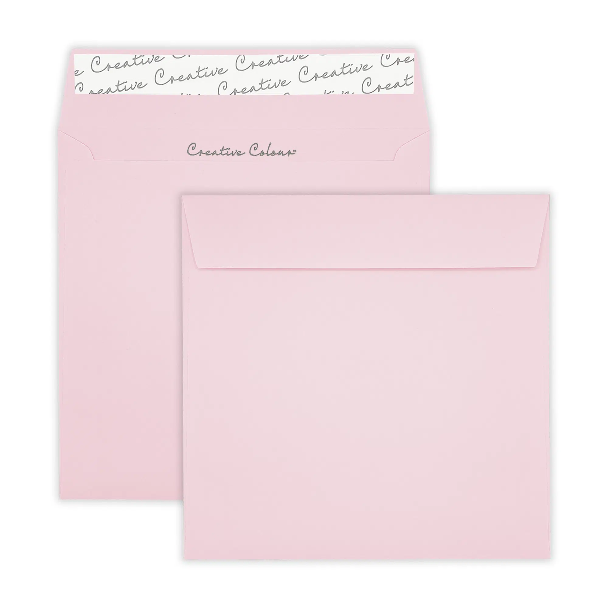 160mm Square Baby Pink Peel & Seal Wallet Envelopes (120gsm) 1 Baby Pink Square Peel and Seal Wallet Envelopes 120gsm