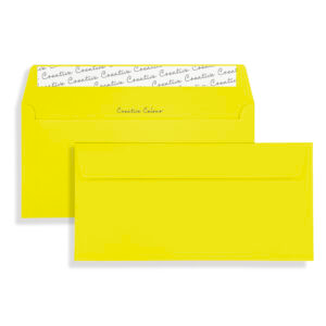 DL+ Banana Yellow Peel & Seal Wallet Envelopes (120gsm) 6 DL+ Banana Yellow Peel & Seal Wallet Envelopes