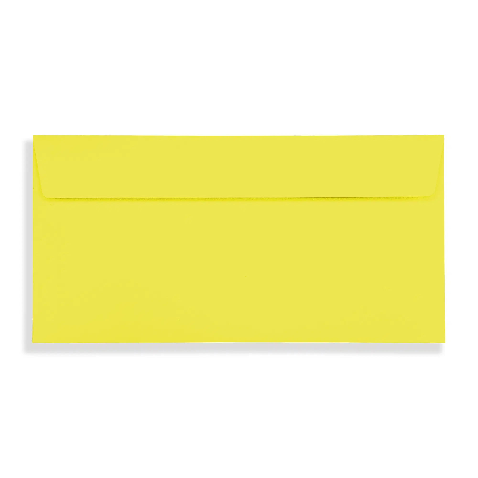 DL+ Banana Yellow Peel & Seal Wallet Envelopes (120gsm) 3 Banana Yellow DL Peel and Seal Wallet Envelopes 120gsm Flap Closed