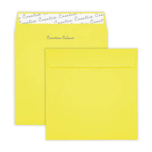 160mm Square Banana Yellow Peel & Seal Wallet Envelopes