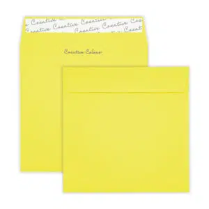 160mm Square Banana Yellow Peel & Seal Wallet Envelopes