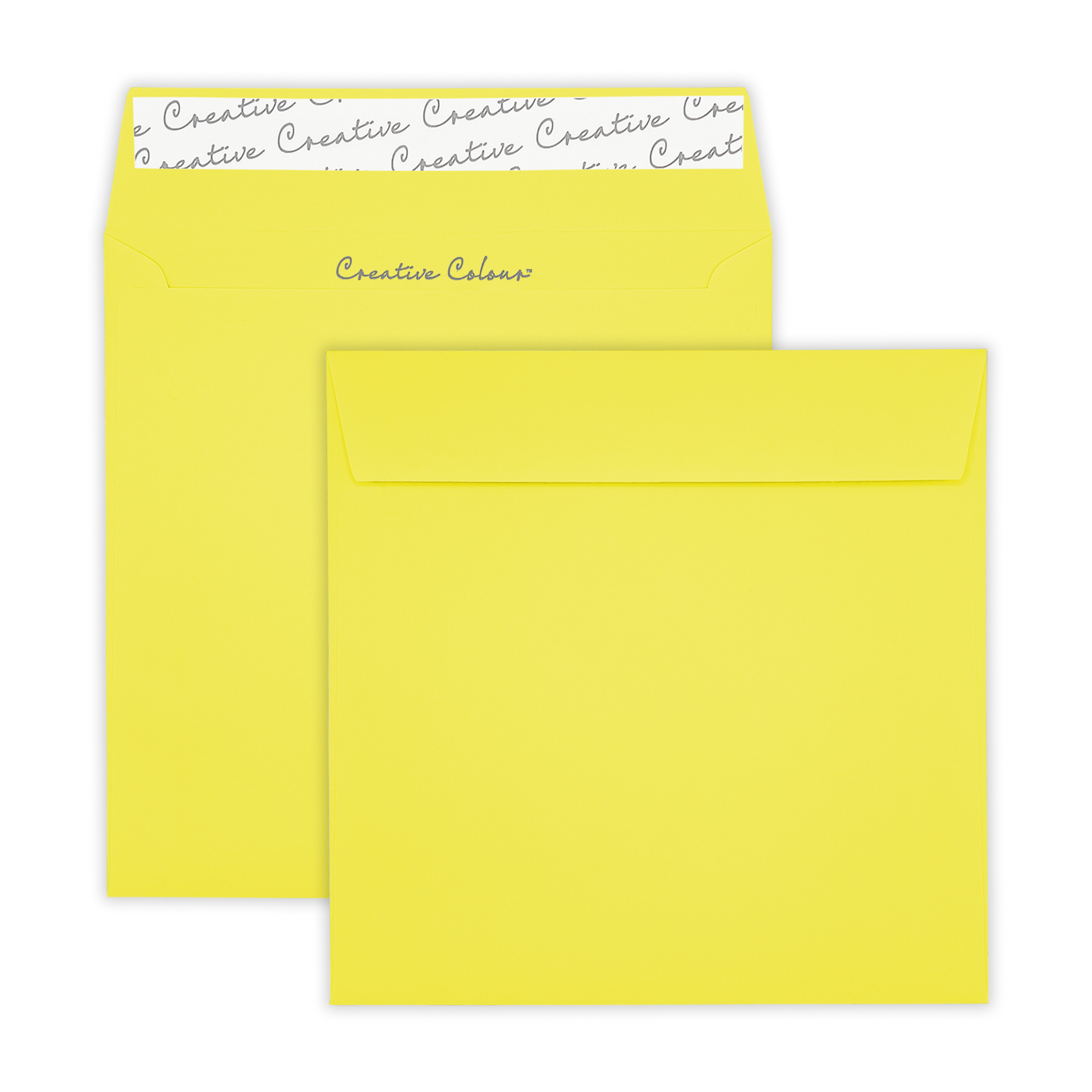 Banana Yellow Square Peel and Seal Wallet Envelopes 120gsm