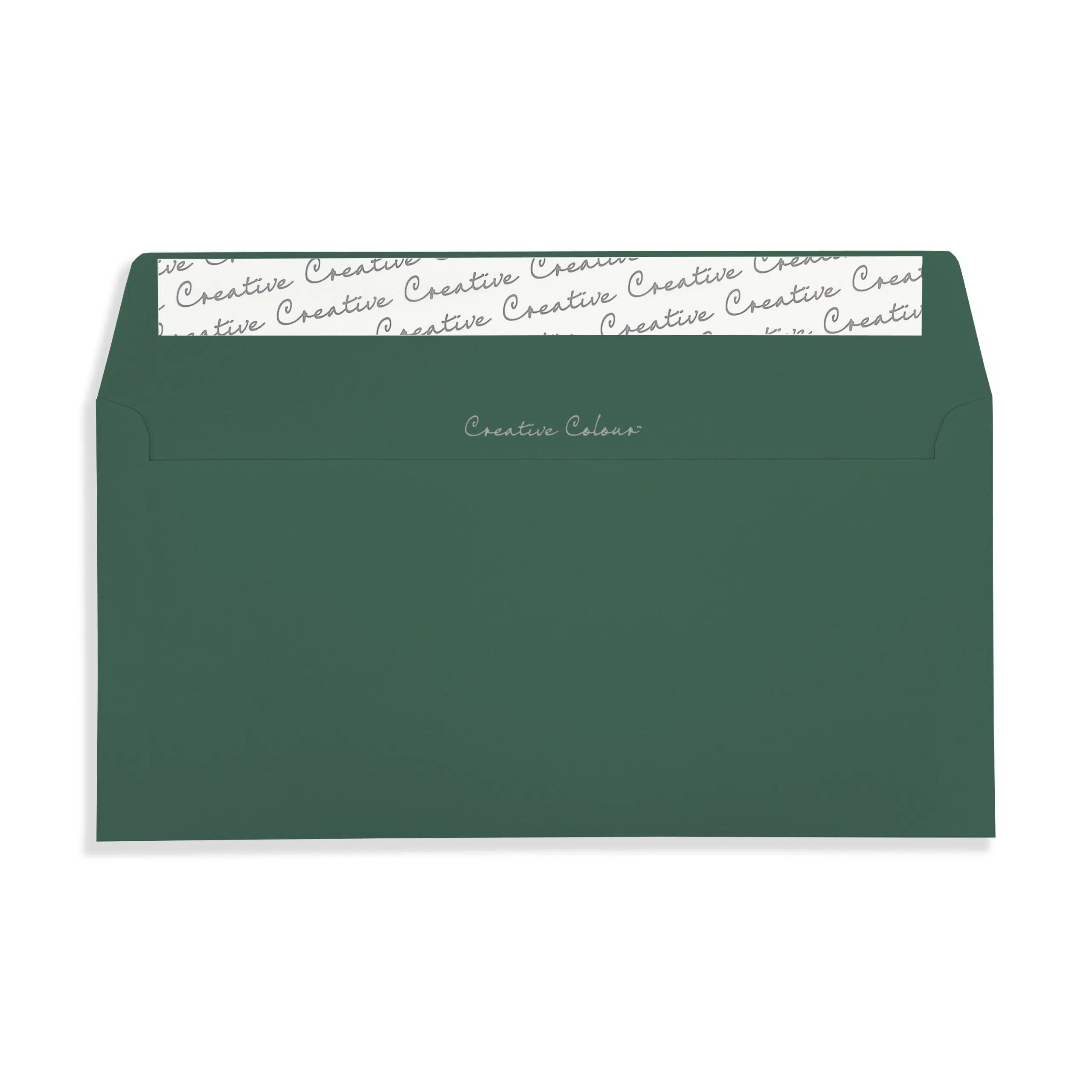 DL+ British Racing Green Peel & Seal Wallet Envelopes (120gsm) 2 British Racing Green DL Peel and Seal Wallet Envelopes 120gsm Flap Open