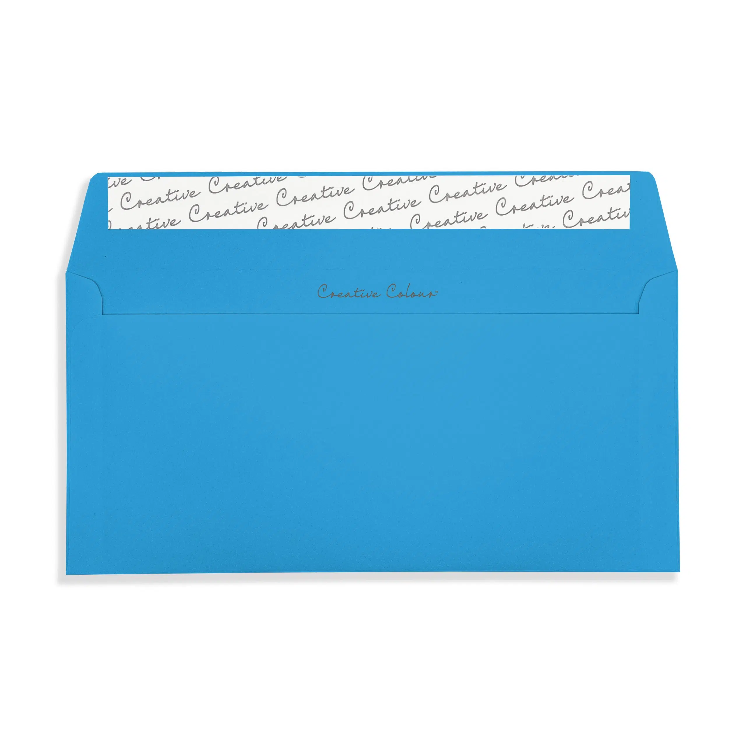 DL+ Carribean Blue Peel & Seal Wallet Envelopes (120gsm) 2 Caribbean Blue DL Peel and Seal Wallet Envelopes 120gsm Flap Open