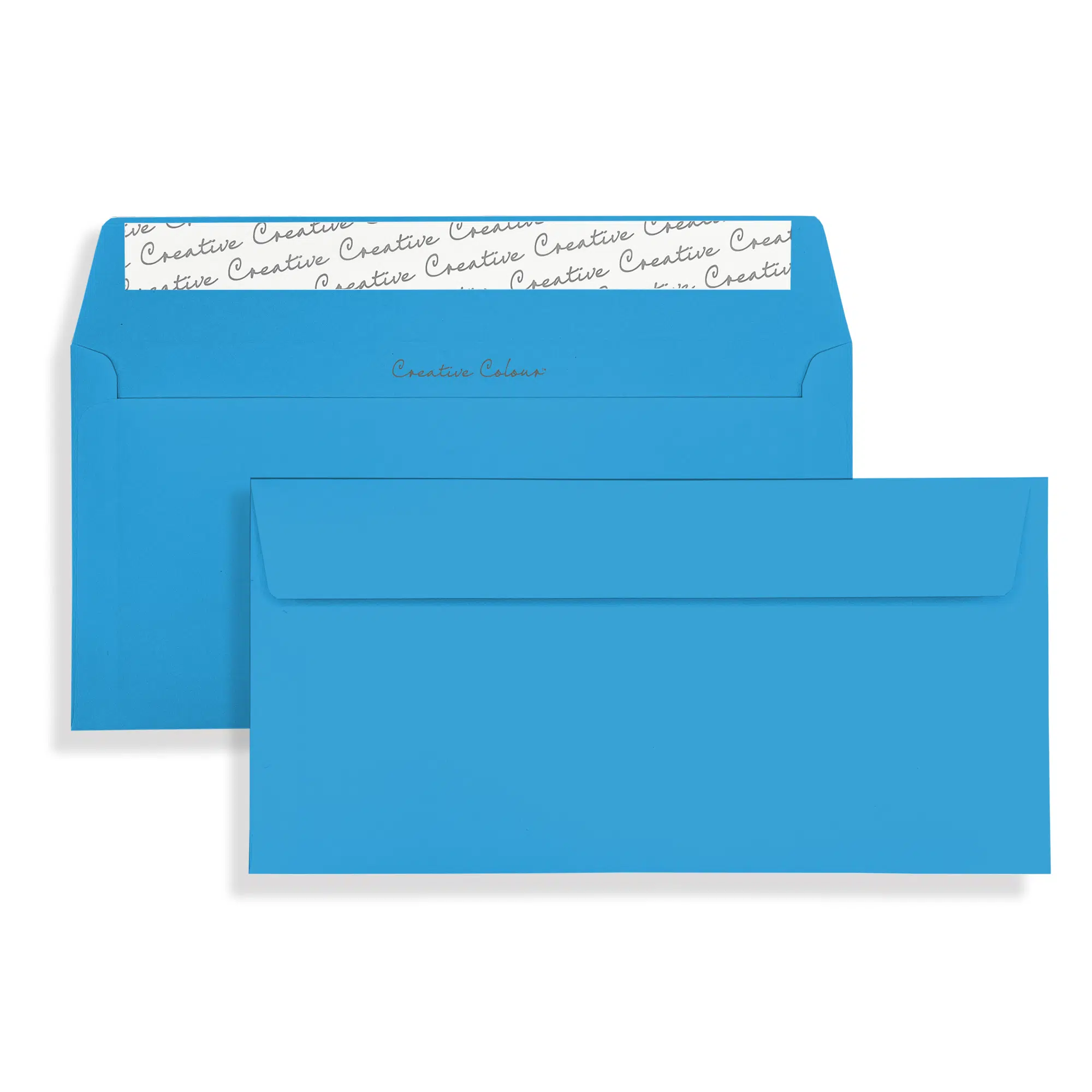 DL+ Carribean Blue Peel & Seal Wallet Envelopes (120gsm) 1 Caribbean Blue DL Peel and Seal Wallet Envelopes 120gsm