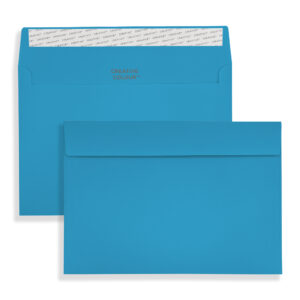 C6 Caribbean Blue Peel & Seal Wallet Envelopes