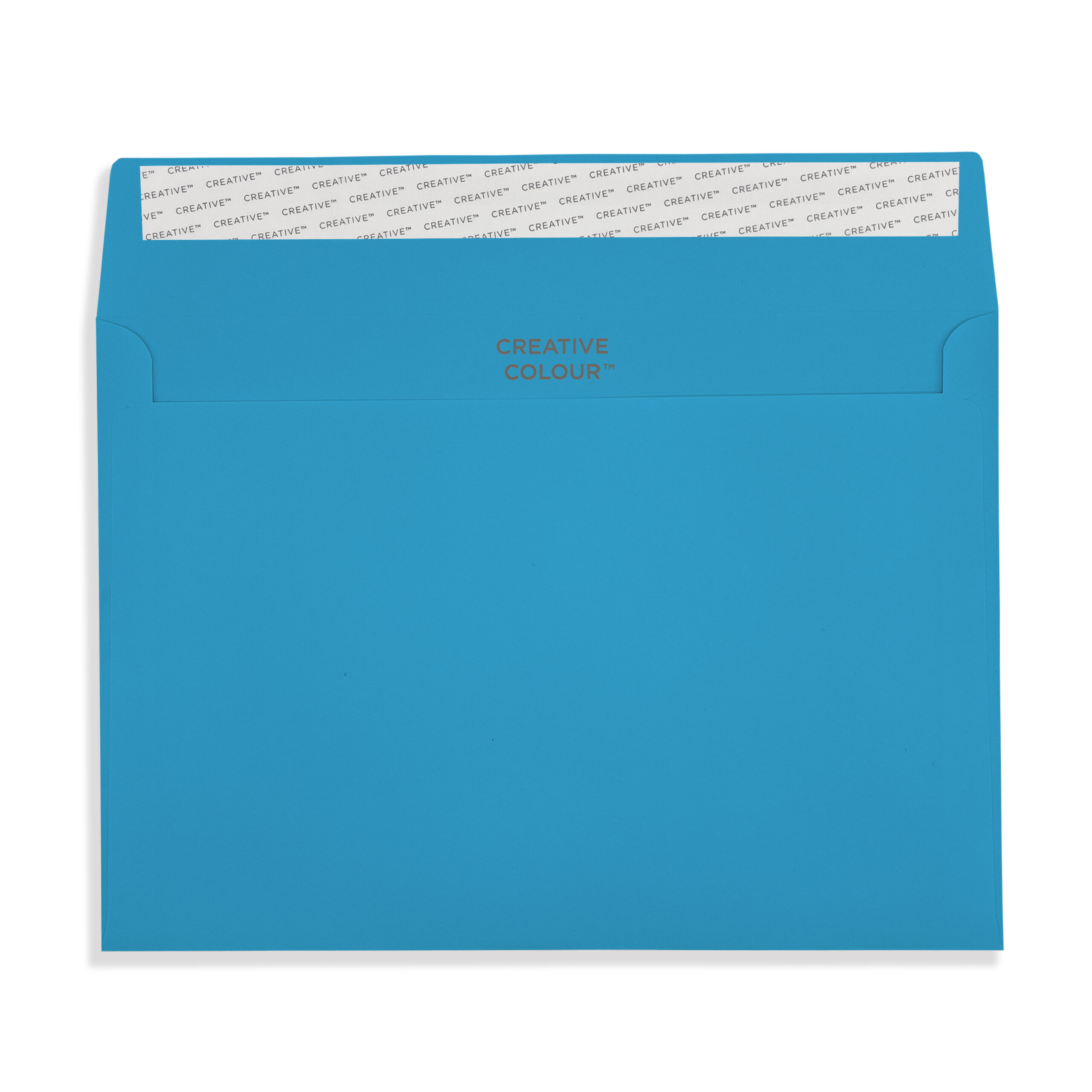 Caribbean Blue Peel and Seal Wallet Envelopes 120gsm Flap Open