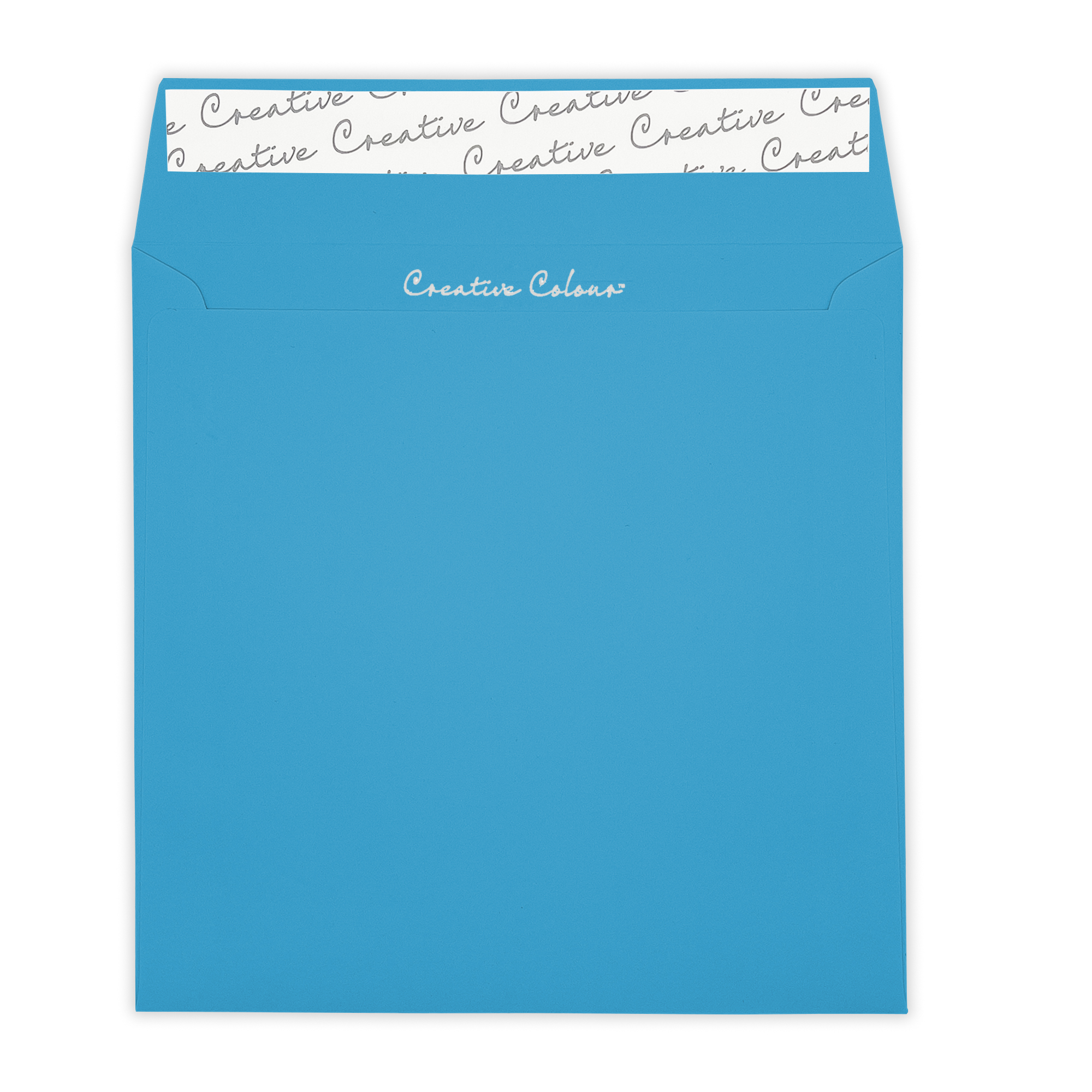 Caribbean Blue Square Peel and Seal Wallet Envelopes 120gsm Flap Open