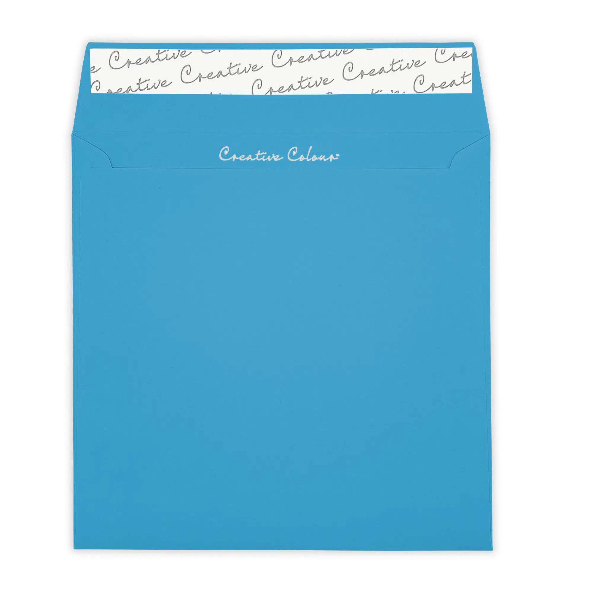 160mm Square Caribbean Blue Peel & Seal Wallet Envelopes (120gsm) 2 Caribbean Blue Square Peel and Seal Wallet Envelopes 120gsm Flap Open