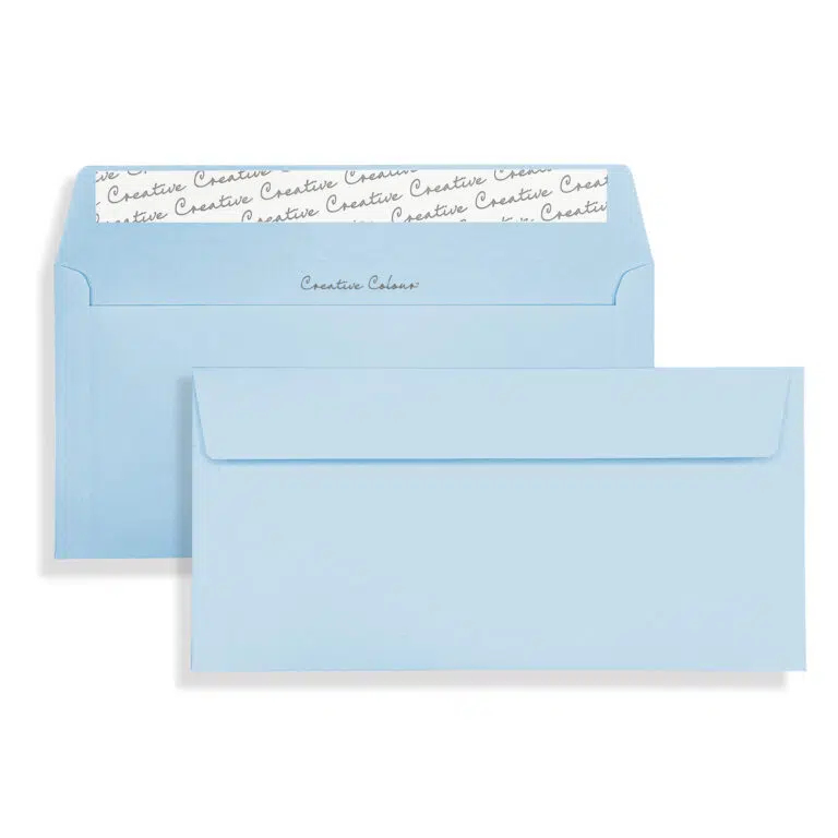DL+ Cotton Blue Peel & Seal Wallet Envelopes