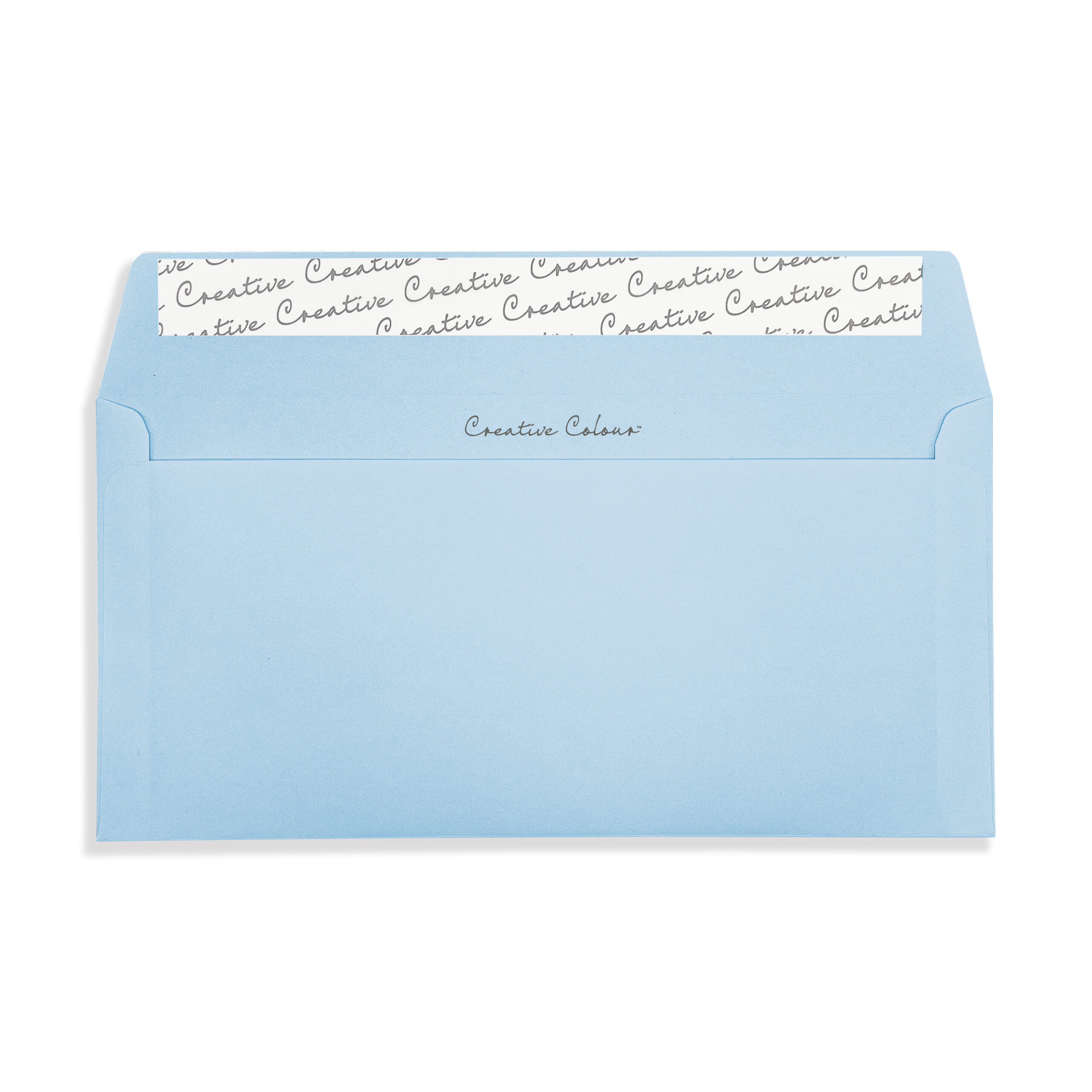 Cotton Blue DL Peel and Seal Wallet Envelopes 120gsm Flap Open