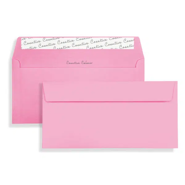 Flamingo Pink DL Peel and Seal Wallet Envelopes 120gsm DL+ Flamingo Pink Peel & Seal Wallet Envelopes