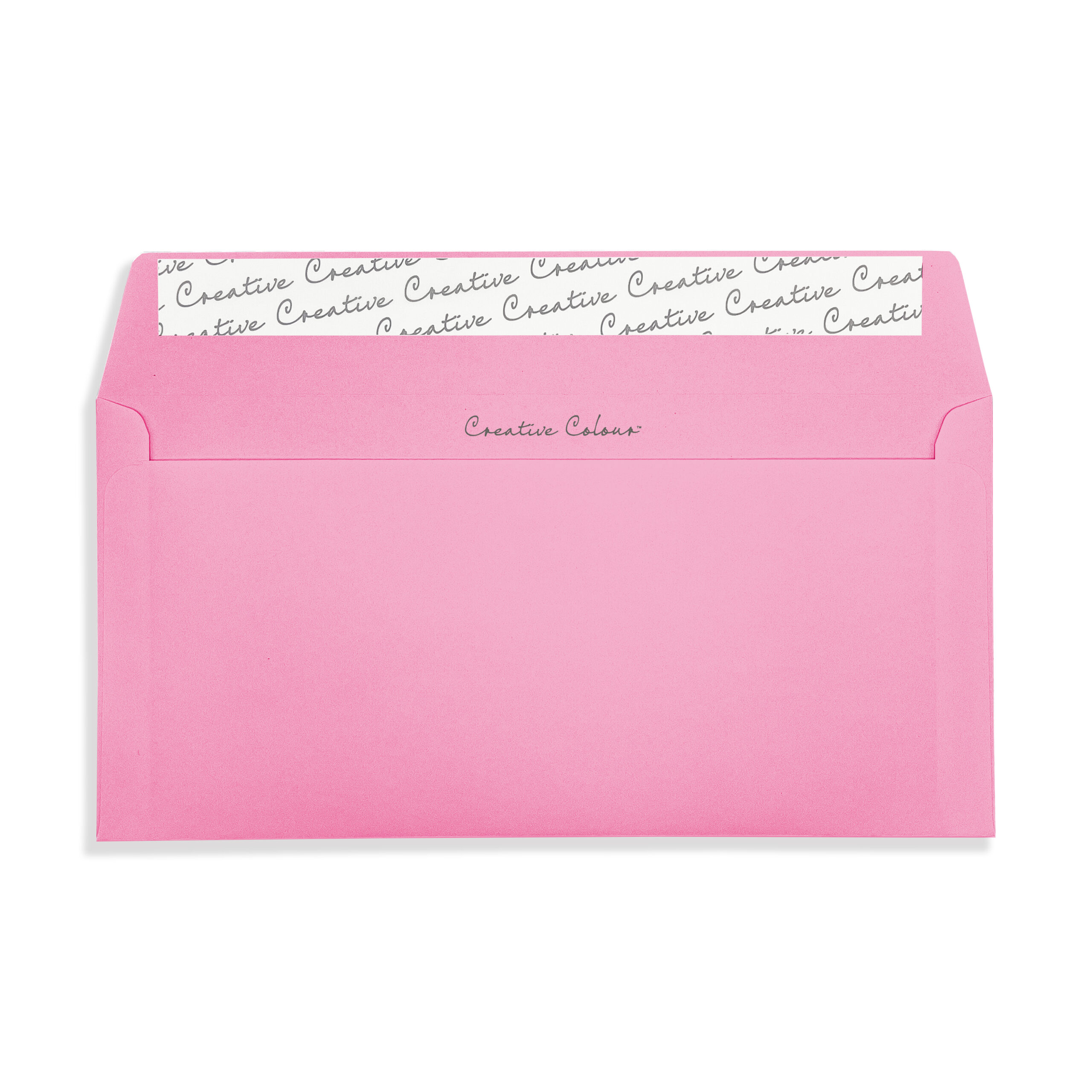 Flamingo Pink DL Peel and Seal Wallet Envelopes 120gsm Flap Open