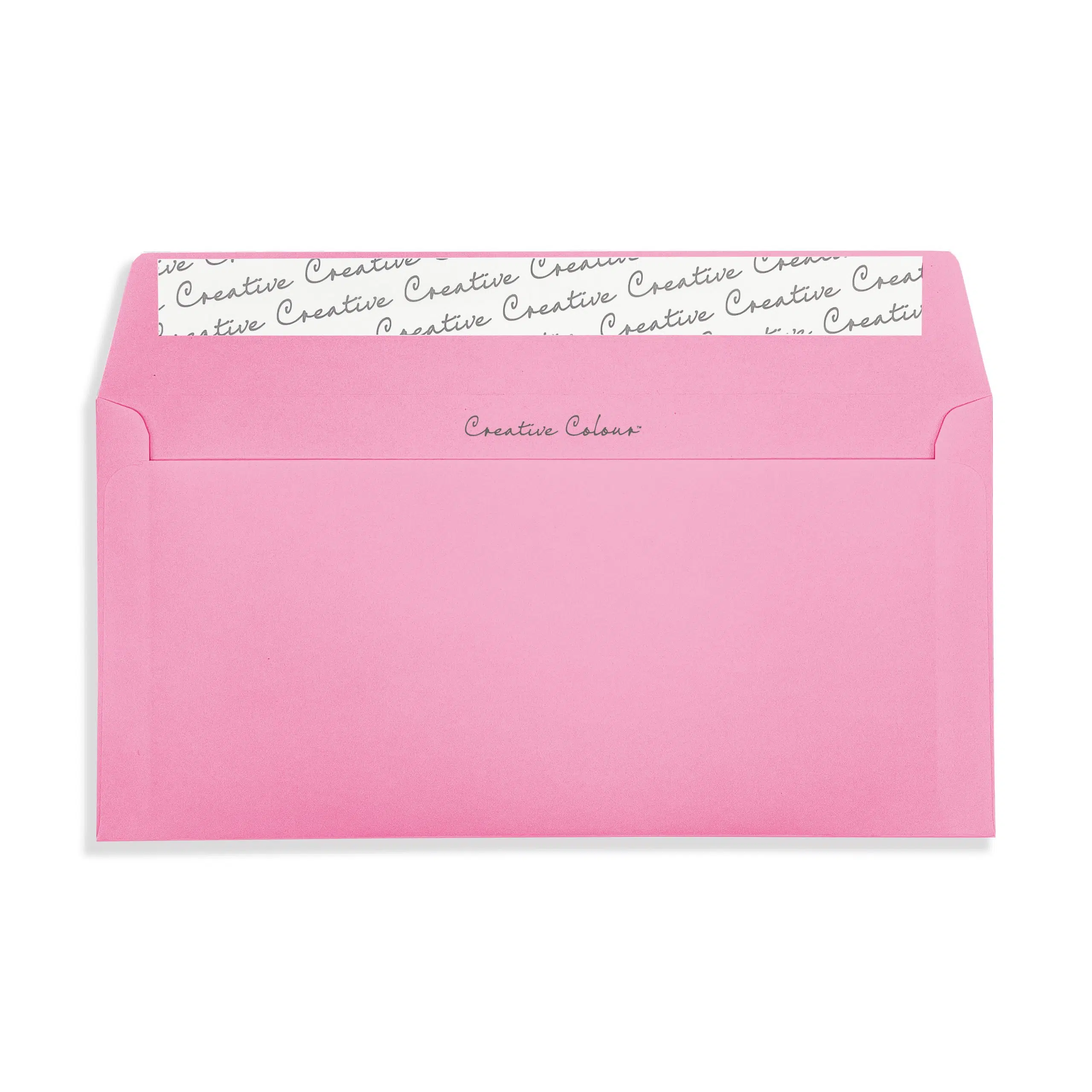 DL+ Flamingo Pink Peel & Seal Wallet Envelopes (120gsm) 2 Flamingo Pink DL Peel and Seal Wallet Envelopes 120gsm Flap Open