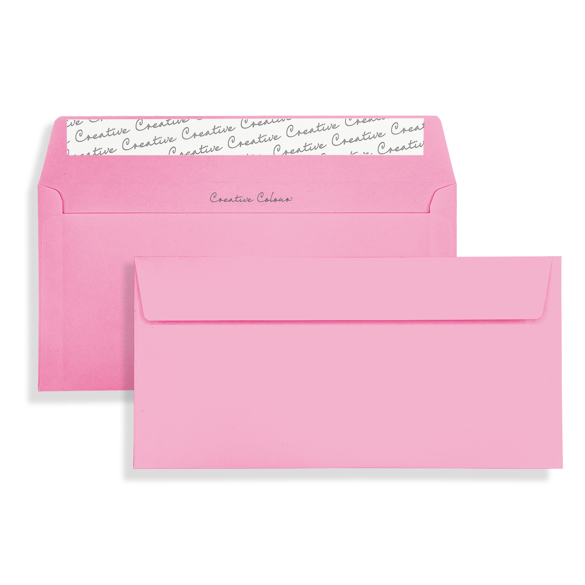 Flamingo Pink DL Peel and Seal Wallet Envelopes 120gsm