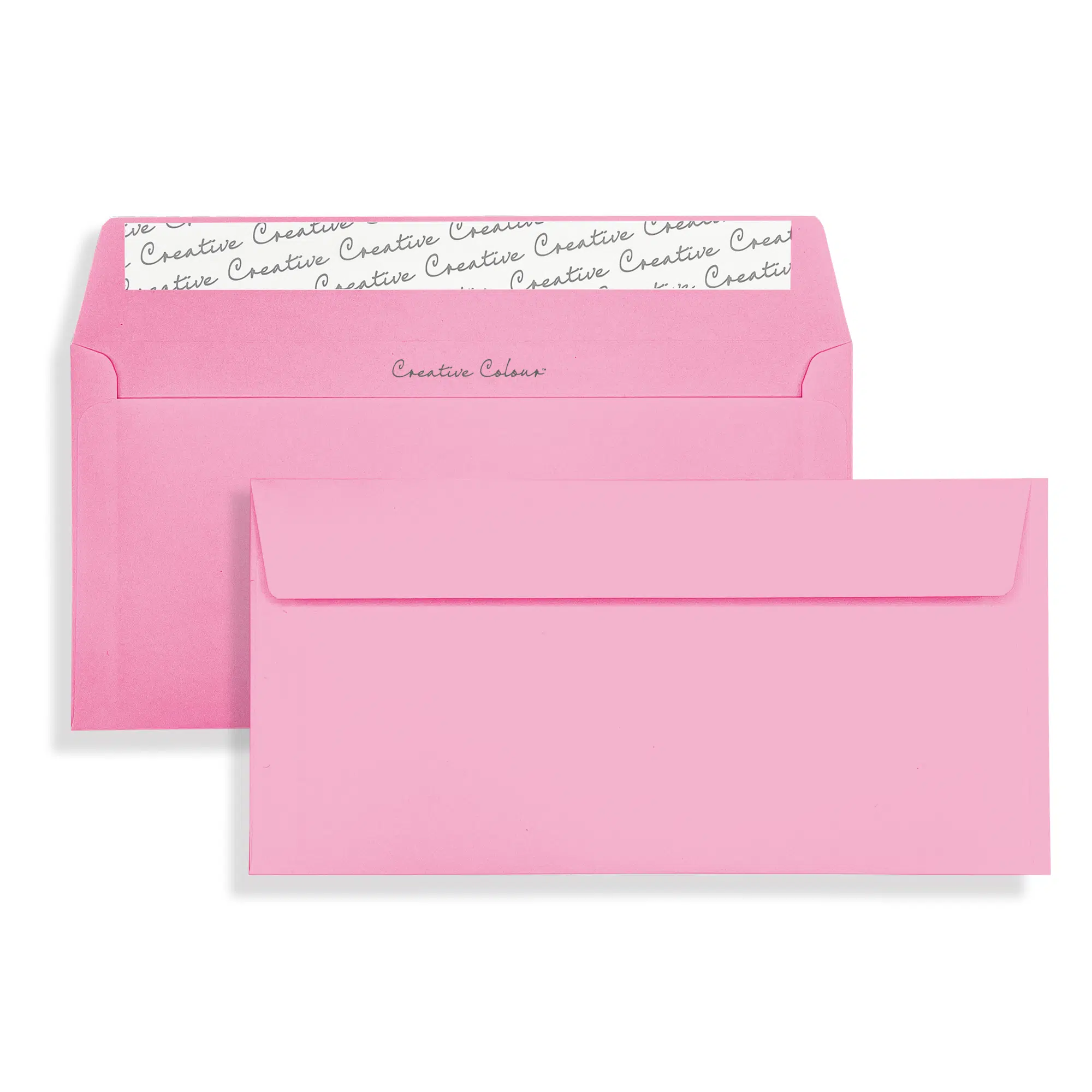 DL+ Flamingo Pink Peel & Seal Wallet Envelopes (120gsm) 1 Flamingo Pink DL Peel and Seal Wallet Envelopes 120gsm