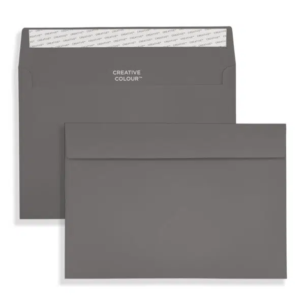 Graphite Grey Peel and Seal Wallet Envelopes 120gsm C5 Graphite Grey Peel & Seal Wallet Envelopes