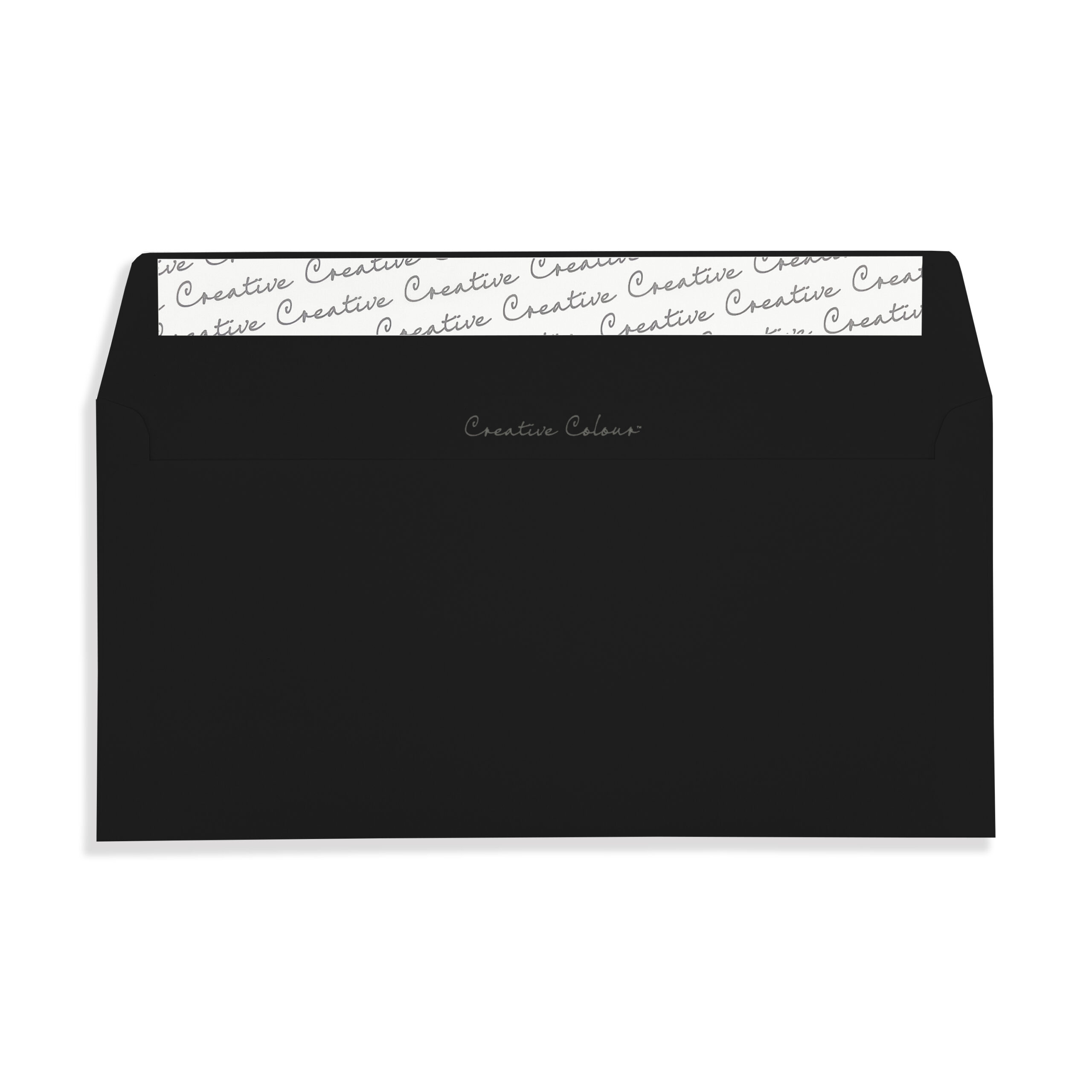 Jet Black DL Peel and Seal Wallet Envelopes 120gsm Flap Open
