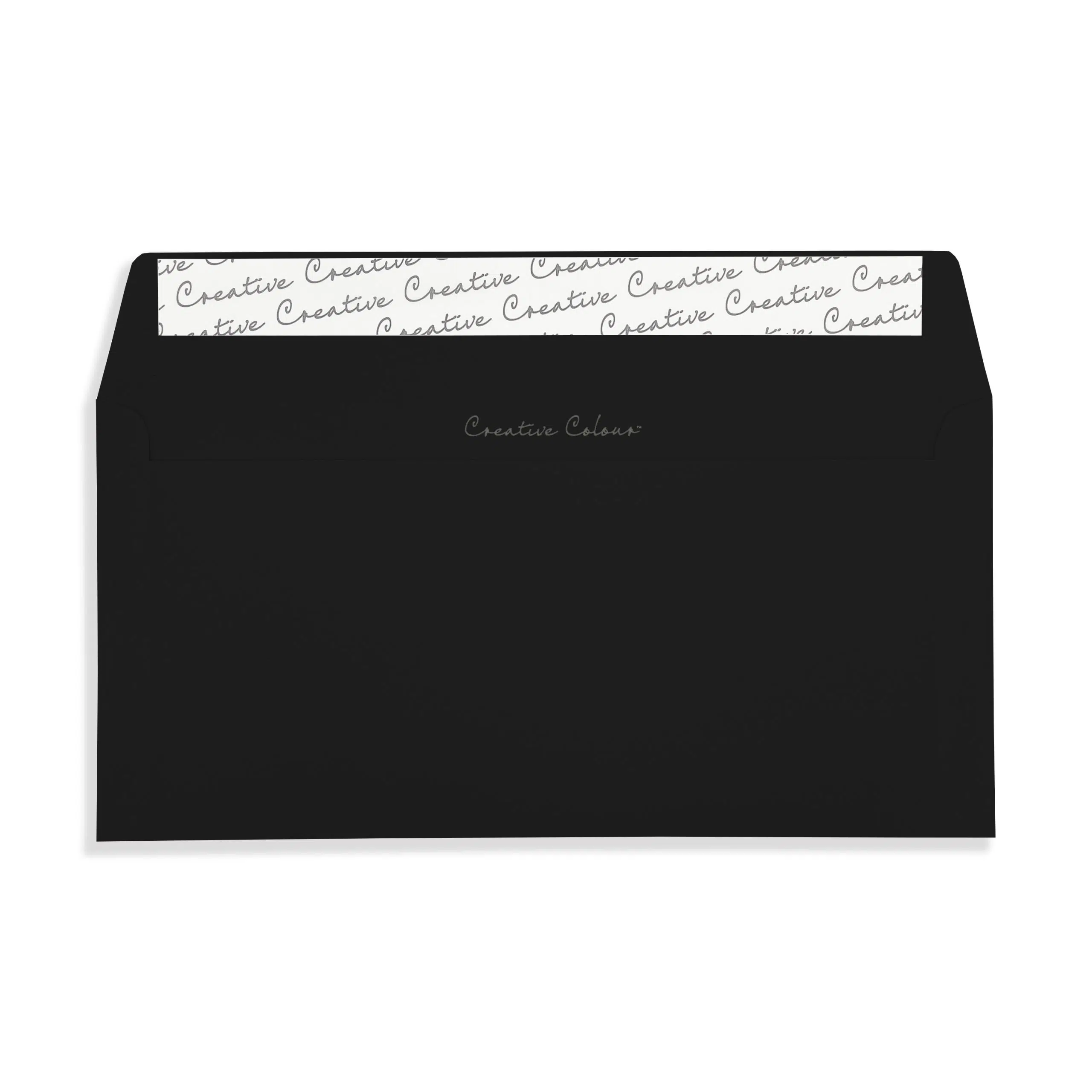 DL+ Jet Black Peel & Seal Wallet Envelopes (120gsm) 2 Jet Black DL Peel and Seal Wallet Envelopes 120gsm Flap Open