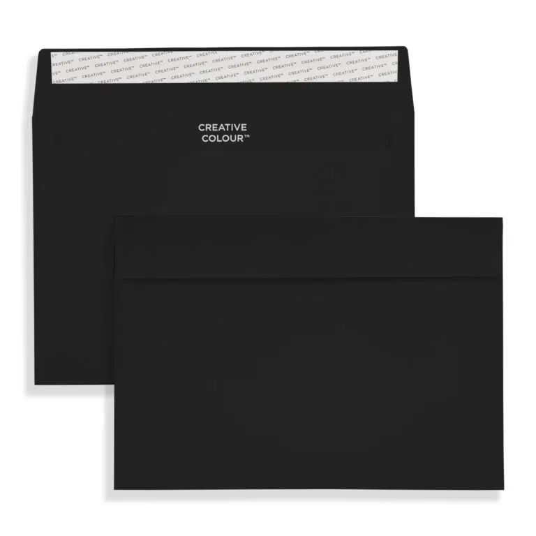 C5 Jet Black Peel & Seal Wallet Envelopes