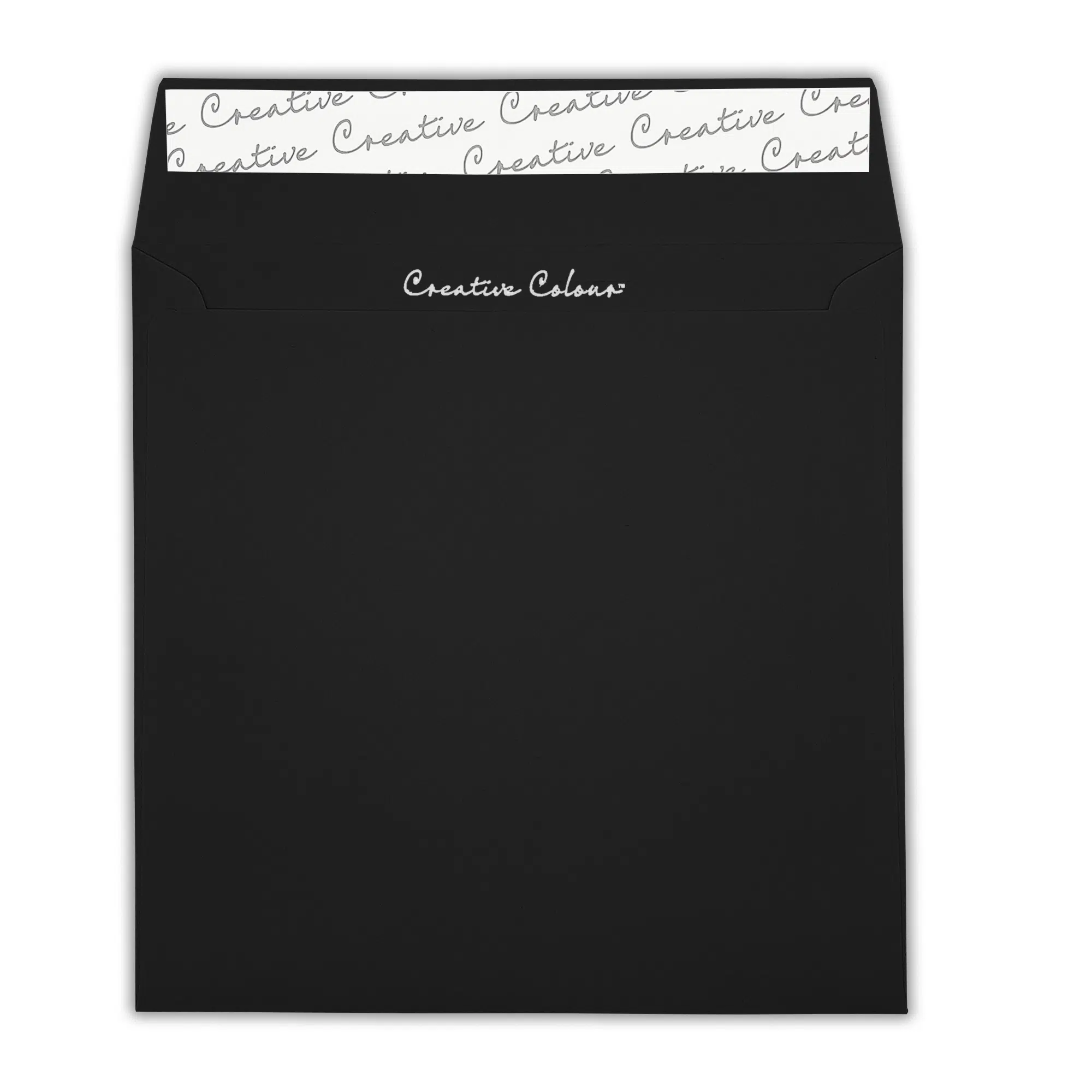 220mm Square Jet Black Peel & Seal Wallet Envelopes (120gsm) 2 Jet Black Square Peel and Seal Wallet Envelopes 120gsm Flap Open