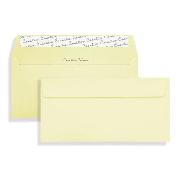 Lemon Yellow DL Peel and Seal Wallet Envelopes 120gsm DL+ Lemon Yellow Peel & Seal Wallet Envelopes