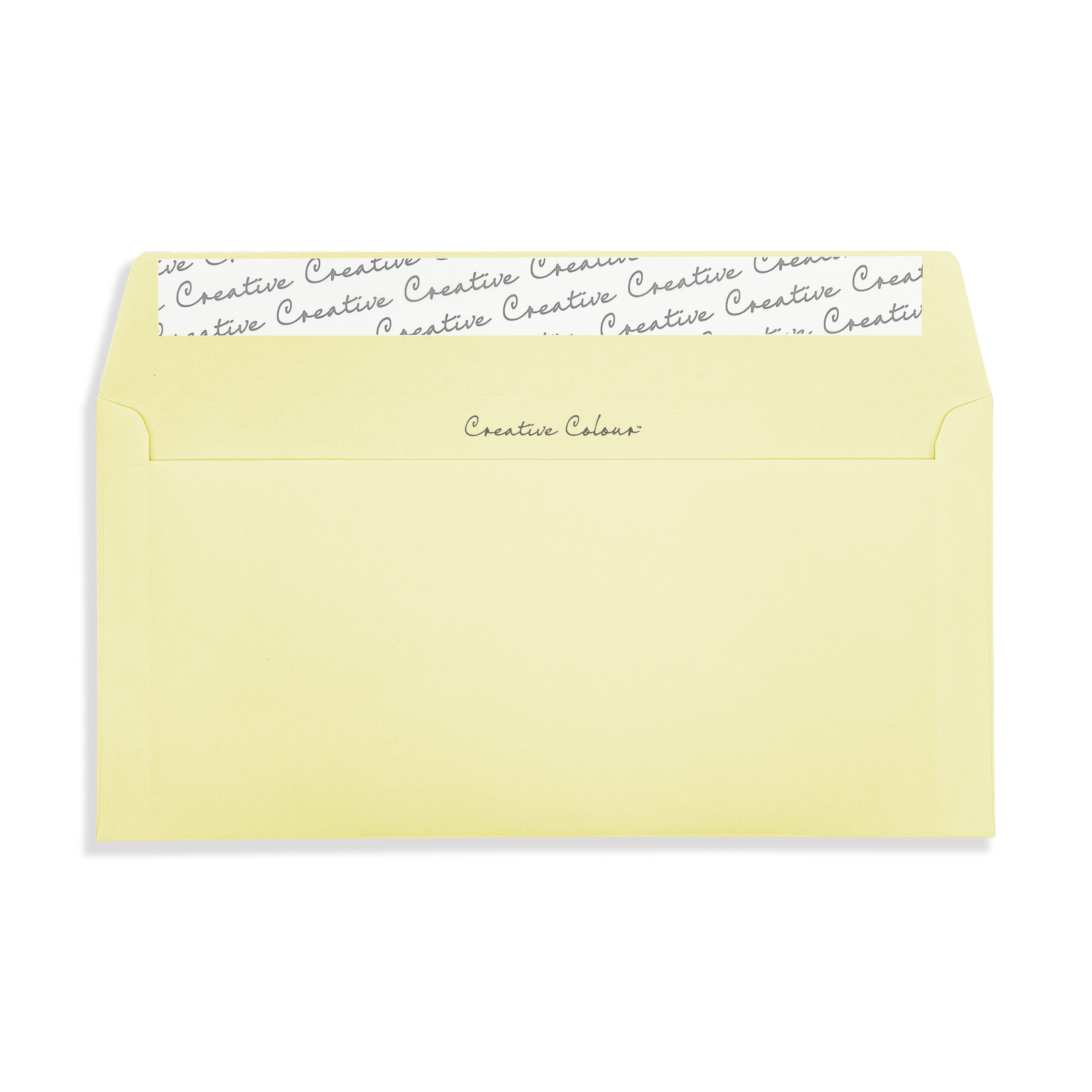Lemon Yellow DL Peel and Seal Wallet Envelopes 120gsm Flap Open