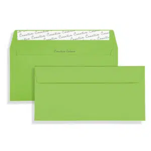 DL+ Lime Green Peel & Seal Wallet Envelopes (120gsm) 1 DL+ Lime Green Peel & Seal Wallet Envelopes