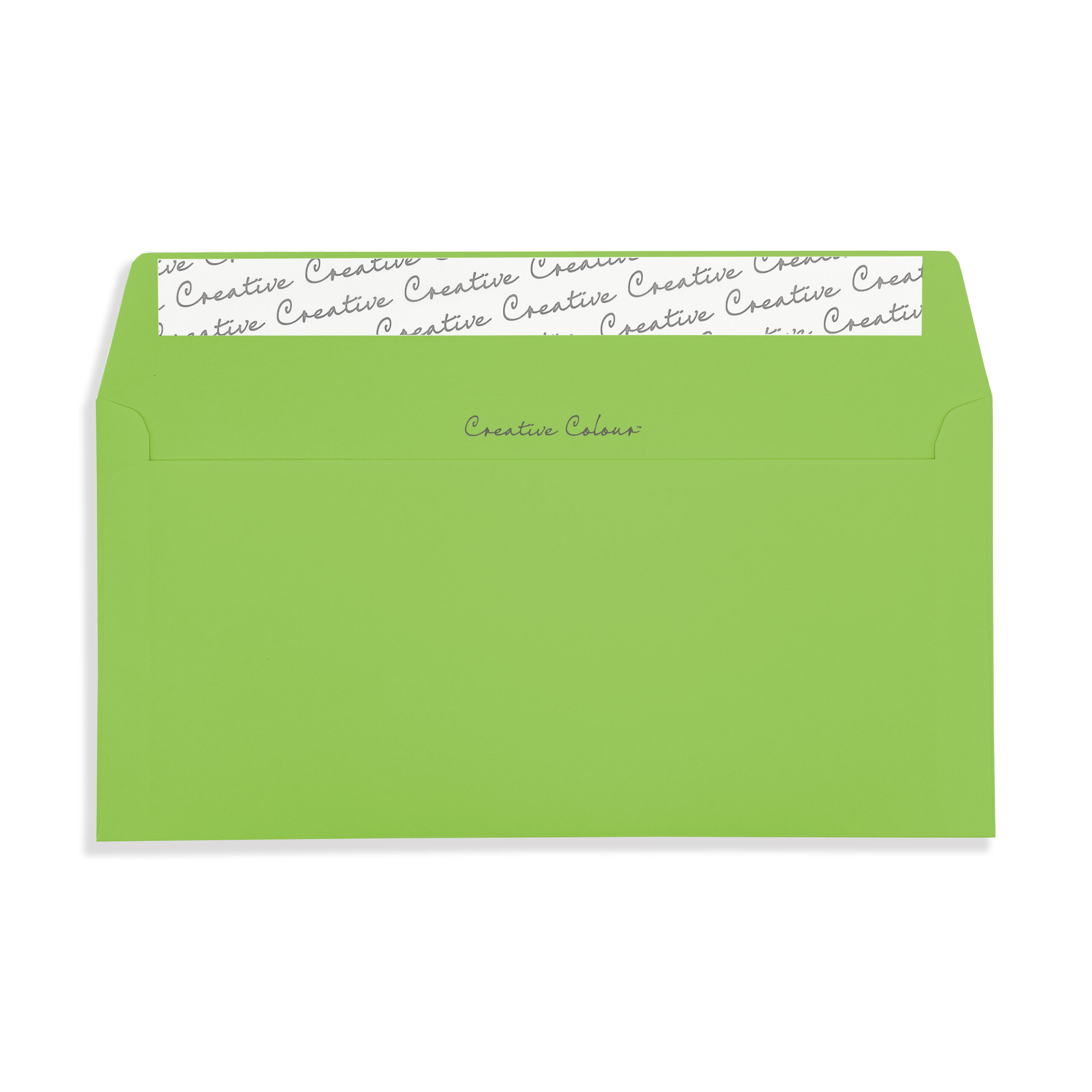 Lime Green DL Peel and Seal Wallet Envelopes 120gsm Flap Open