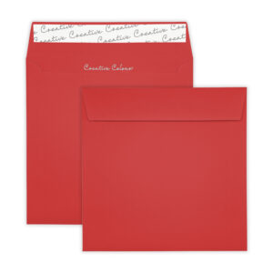 155mm Square Pillar Box Red Peel & Seal Wallet Envelopes