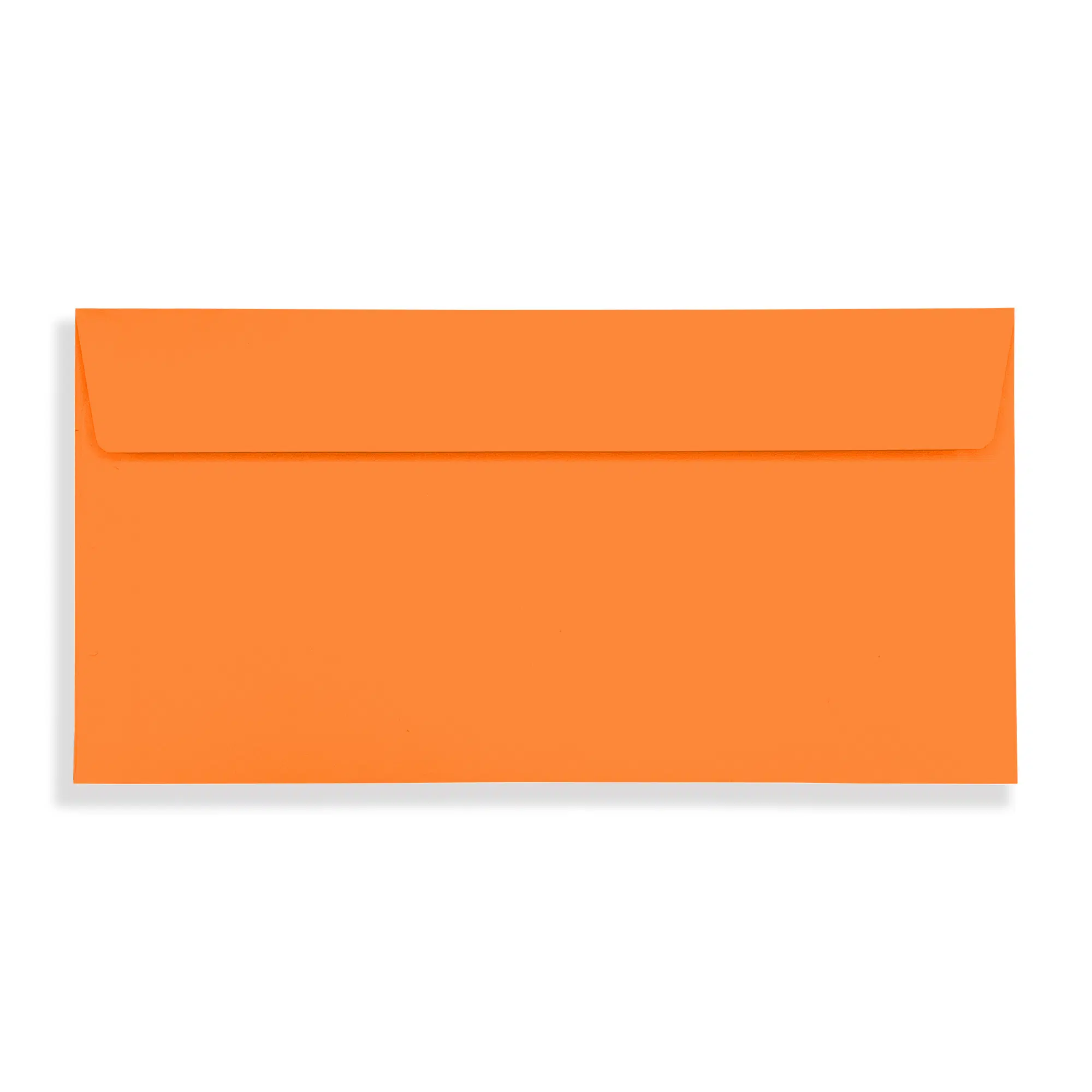 DL+ Pumpkin Orange Peel & Seal Wallet Envelopes (120gsm) 3 Pumpkin Orange DL Peel and Seal Wallet Envelopes 120gsm Flap Closed