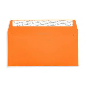 DL+ Pumpkin Orange Peel & Seal Wallet Envelopes (120gsm) - View 2