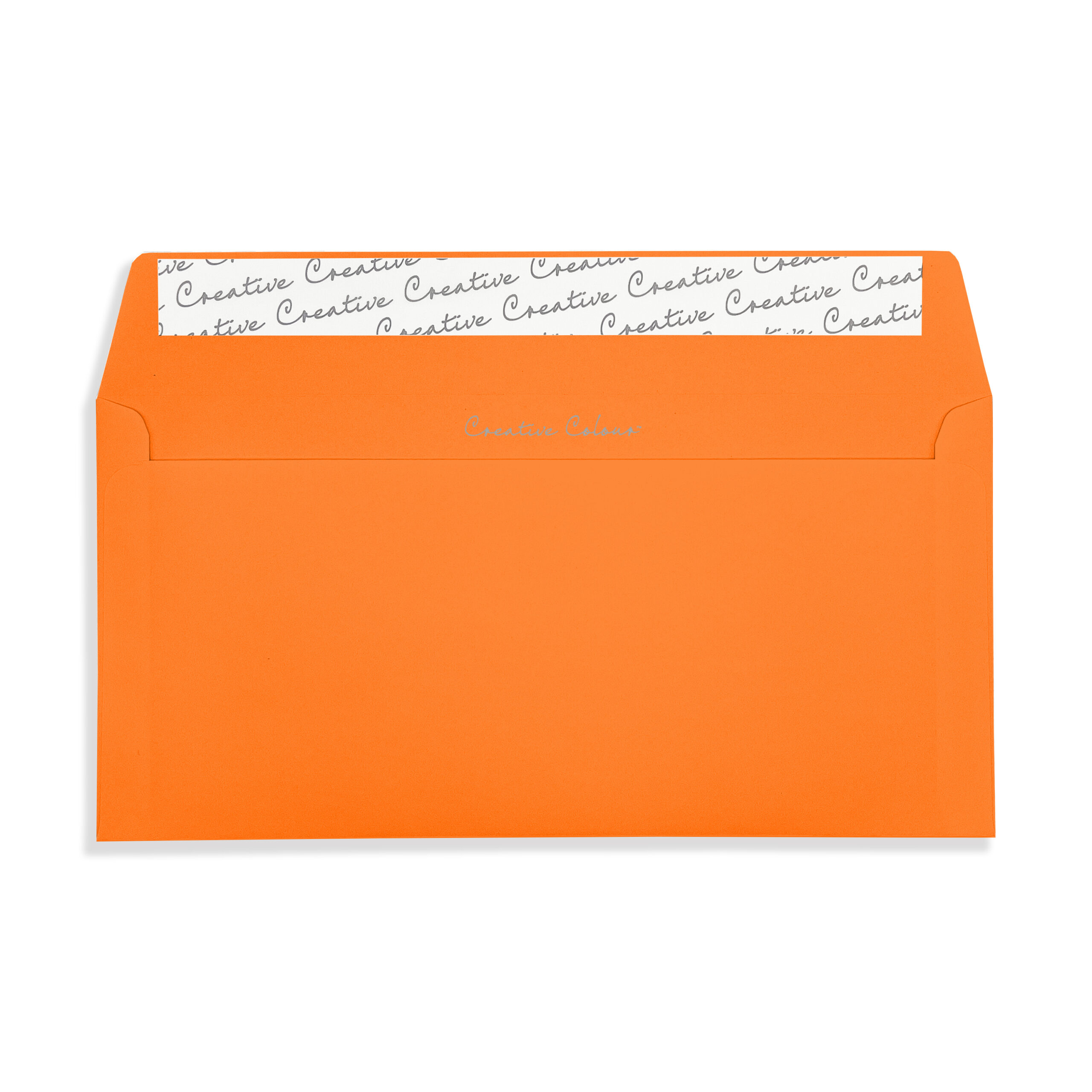 Pumpkin Orange DL Peel and Seal Wallet Envelopes 120gsm Flap Open