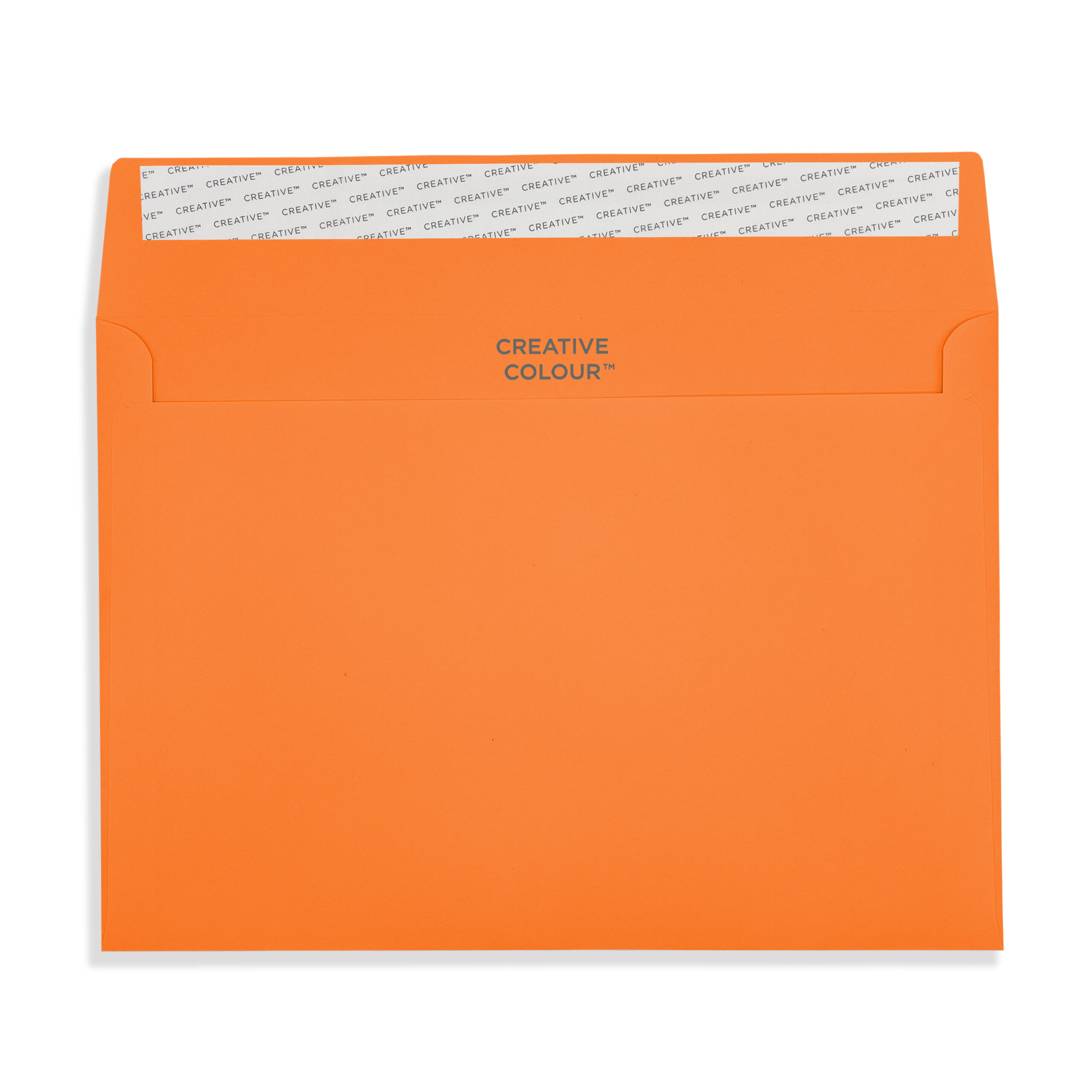 Pumpkin Orange Peel and Seal Wallet Envelopes 120gsm Flap Open