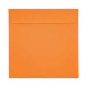220mm Square Pumpkin Orange Peel & Seal Wallet Envelopes (120gsm) - View 3
